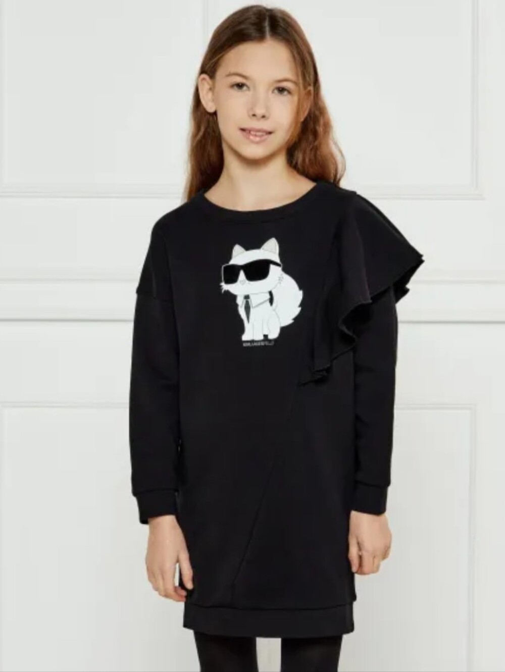 Karl Lagerfeld Paris Choupette Print Crew Neck Dress Size 16